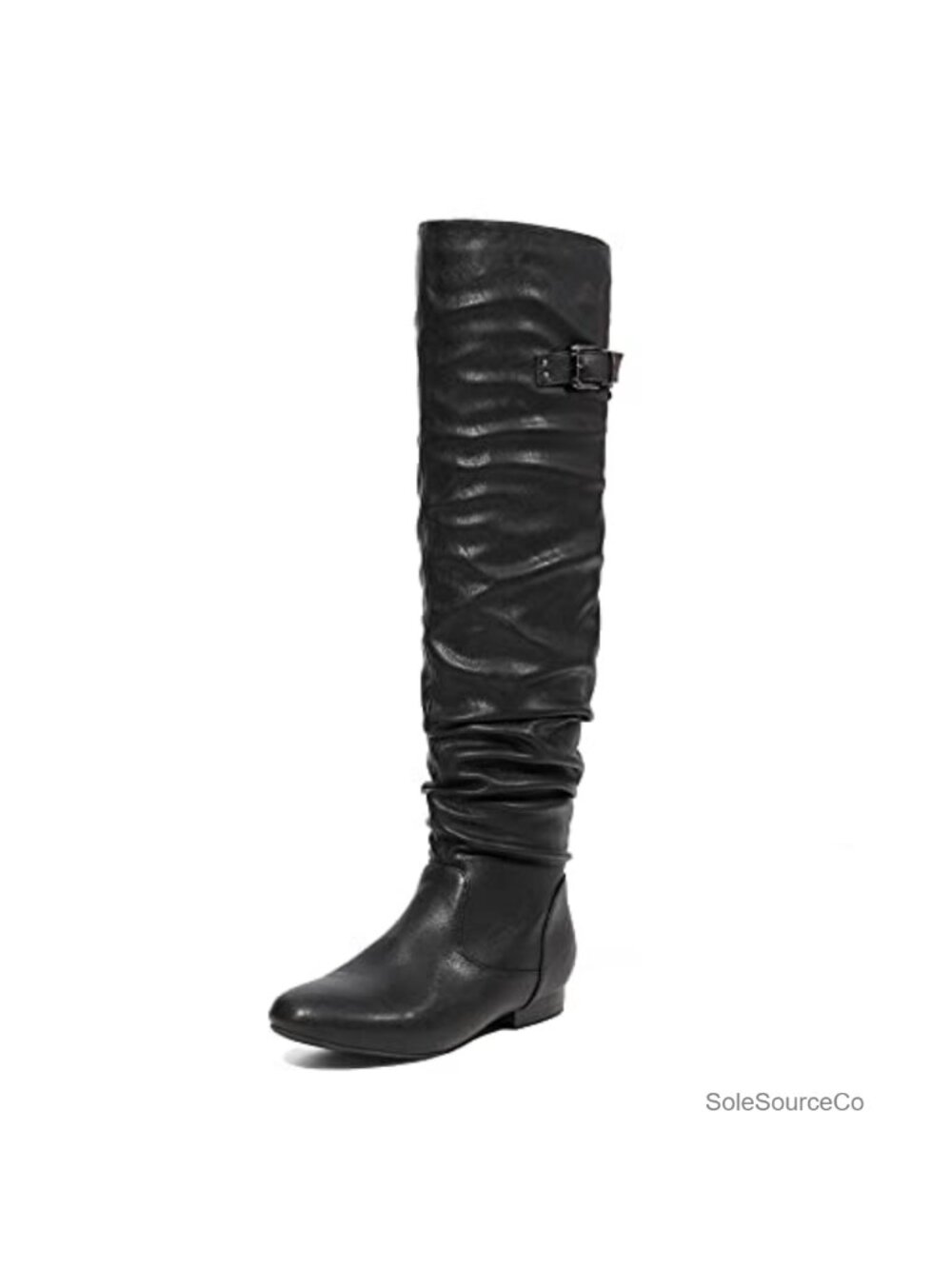 Women's Over The Knee Slouch Thigh High Flat Boots Faux Fur Lined Lace Up